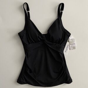 Tommy Bahama Tankini Swim Top Nwt Black Pearl Solids Twist Underwire Nwt Small S